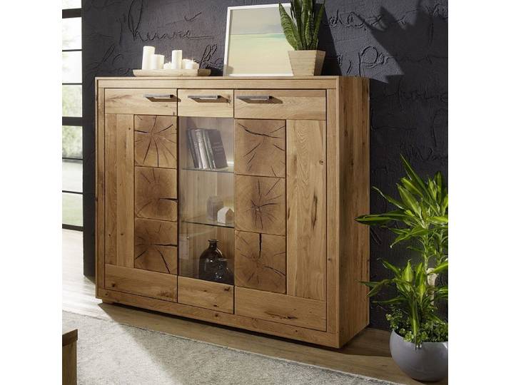 Highboard 150x135 cm 'Danzig' Wildeiche geölt