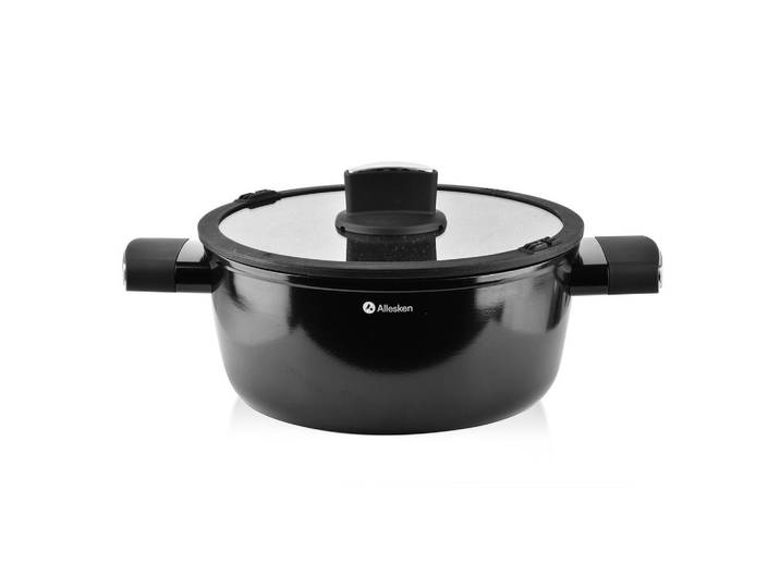 Mondex Topf Valerian Schwarz 33/16/12 cm Metall, Kochgeschirr, Töpfe, Kochtöpfe
