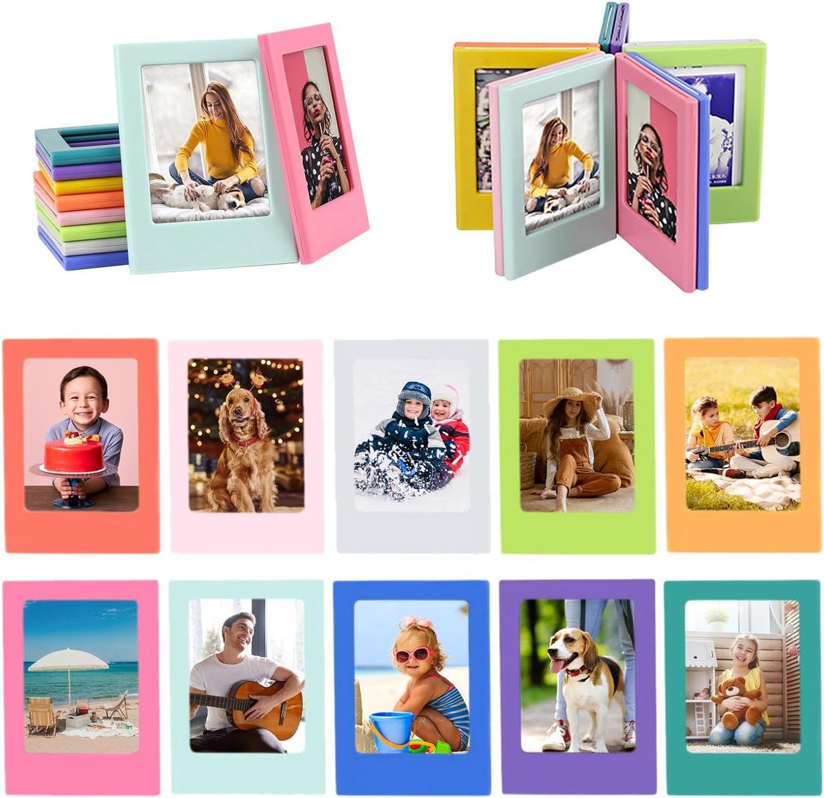 Magnetische Mini Polaroid Fotolijstjes voor 3 inch foto's - Kleurrijk