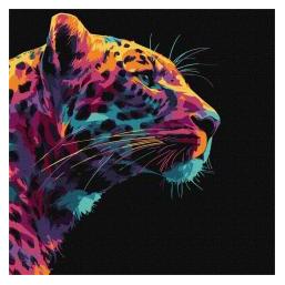 Ideyka Malen nach Zahlen - Leuchtender Leopard 30x30cm (69930161)