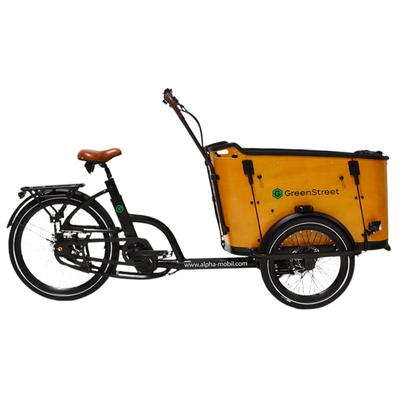 E-Bike GREENSTREET "Family-Cargo 672 Wh" Gr. 54, schwarz, Elektrofahrräder, 54cm, 20 Zoll (50,80cm), Blinker