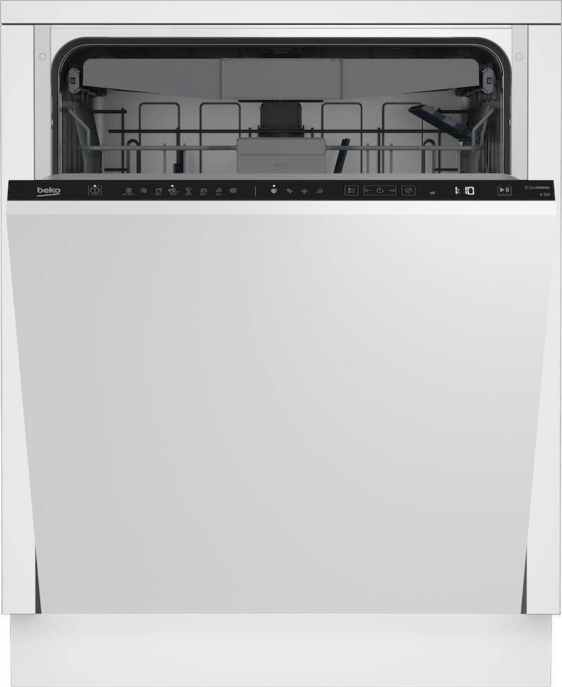 Beko BDIN38641Q, Voll integriert, Standardgröße (60 cm), Schwarz, Tasten, Edelstahl, 16 Maßgedecke