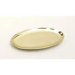 Kerzenteller oval 12 x 6 cm Messing Gold poliert für Ellipsen, Hochzeitskerzen, Taufkerzen