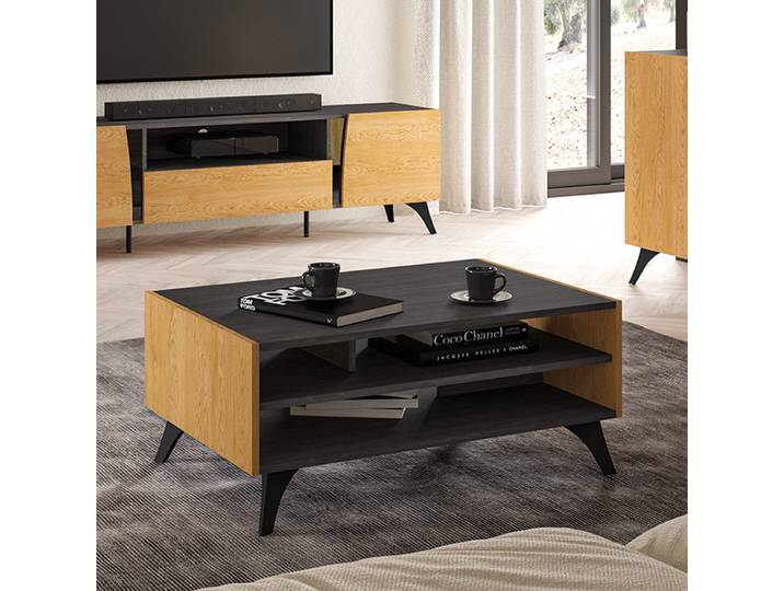 Table Basse Soah Bois Et Noir
