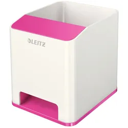 Leitz WOW Sound Stiftehalter Duo Colour Weiß, Pink 9 x 10 x 10,1 cm