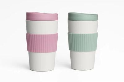 Abode Homewares Mesa Hot Double Wall Travel Tumbler - Pink & Green - 20 oz - Set of 2