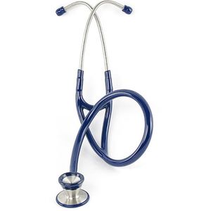Teqler Stethoskop Cardiology Professional 200, mit Doppelkopf, 72 cm Doppelschlauch, blau, Bruststück aus Edelstahl