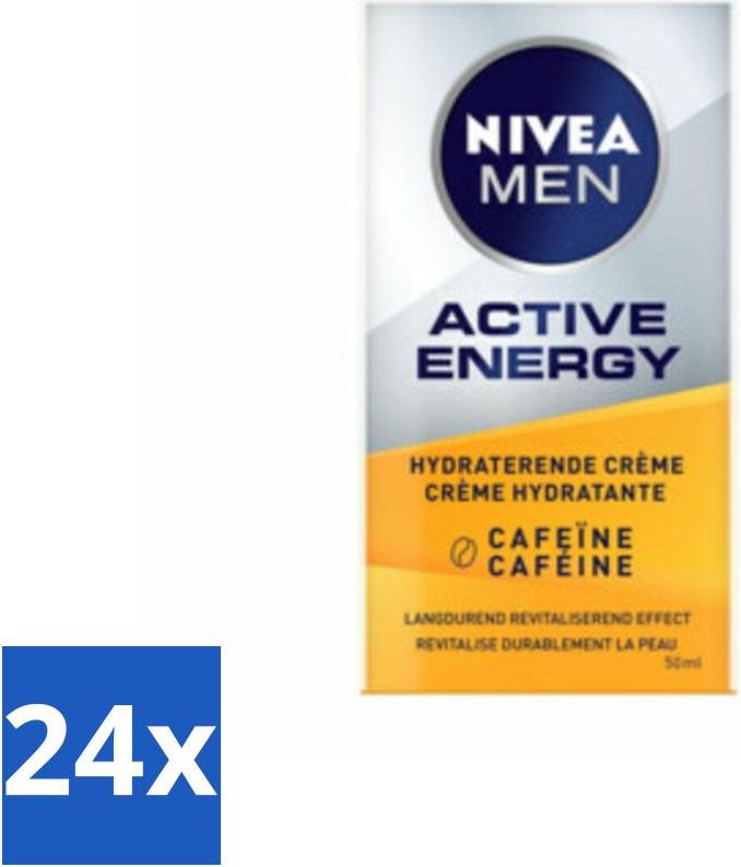 NIVEA MEN Active Energy Gesichtscreme mit Koffein 50 ml - Vorteilspack - 24 Stücke