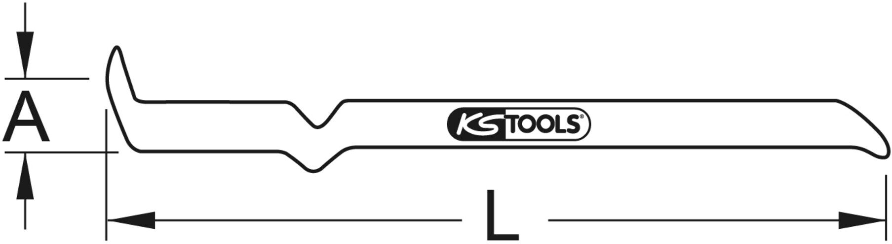 KS Tools BRONZEplus Montierhebel schwere, gekröpfte Ausführung 600 mm (963.9790)