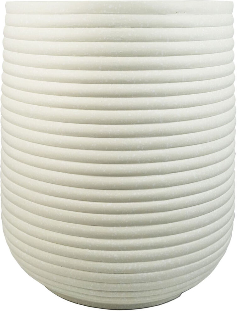 Leaf Mikos Planters Handcrafted Cement Pot Planter White 46 cm H x 40 cm W x 40 cm D
