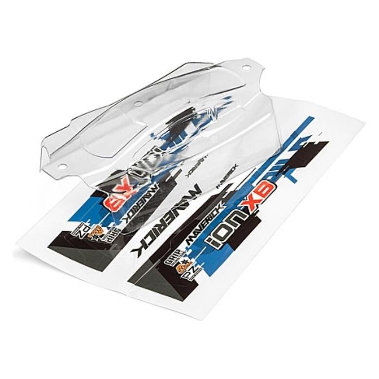 Maverick Clear Buggy Body With Decals (Ion Xb) (MV28072)