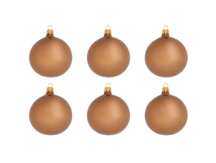 Weihnachtskugel 6er-Set Uni hellbraun - Material: Glas - 949