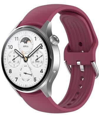 United Xiaomi Watch S1 Pro Silicone Watch Band Soft 22mm Replacement Sport Watch Strap wine Red