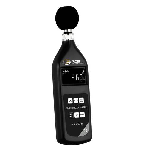 PCE Instruments Schallmessgerät PCE-ASM 10 bis 130 dB |Zeitbewertung F & S |Frequenzbewertung A C Z |1/2 Zoll Mikrofon