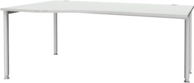 Schäfer Shop Genius Freiformschreibtisch MODENA FLEX, Ansatz links, lichtgrau/weißaluminium