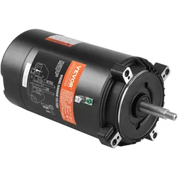 VEVOR 1 PS Poolpumpenmotor, 56J Rahmen, 115V(9.8 Ampere)/230V(4.9 Ampere) 3450 U/min, 60Hz, 1.4 Betriebsfaktor, 90μF/250V Kondensator, CCW Rotation Rundflansch Ersatzmotor