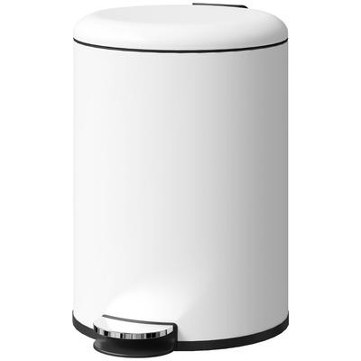 OKWISH Treteimer Kunststoff cremeweiß 36x30x44,5 cm, 20 L, Soft-Close-Deckel, Inneneimer, platzsparend