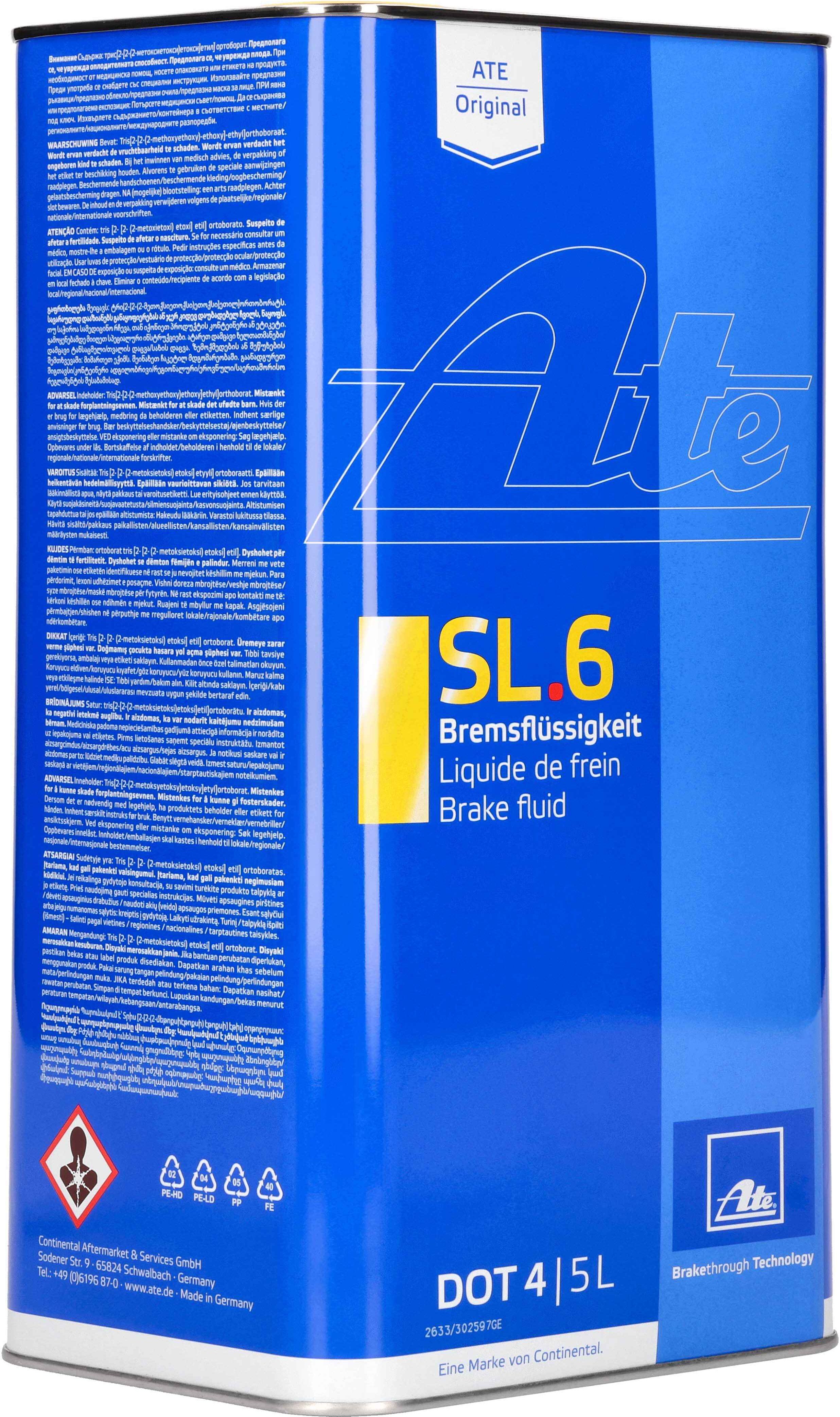 Ate Bremsflüssigkeit Sl.6 Dot 4 [5l] 03.9901-6403.2 5l