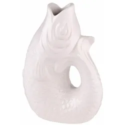 Gift Company Vase Monsieur Carafon XS, Dekovase in Fisch-Form, Steingut, Weiß, 12.5 cm, 78349
