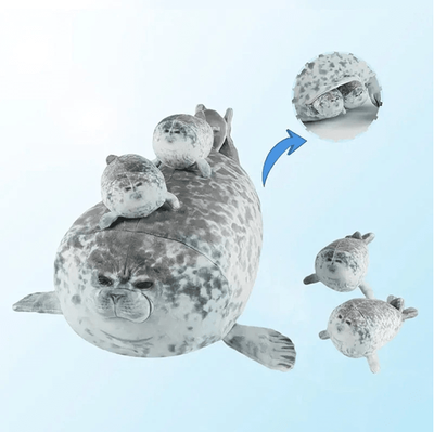 Inspire Essentials Mother And Son Seal Plush Toy Set 40 Cm 5Piece Plush Seal Family Mother And Son Seal Plush Toy Set 40 Cm 5Piece Plush Seal Family