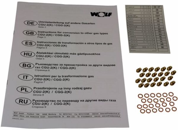 Wolf Umrüstsatz Erdgas LL o. Flüssiggas 8612654 auf Erdgas E, für CGU-2(K)