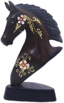 Novica Handmade Knight Horse Wood Figurine