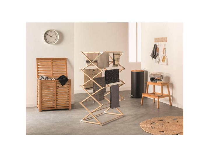 5five Simply Smart Tritthocker aus Bambus 43/43/47 cm, Beige, Naturmaterialen, 43x47x43 cm, Haushalt & Reinigung, Leitern