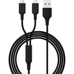 Smrter USB-Ladekabel USB 2.0 USB-A Stecker, USB-Micro-B Stecker 1.20 m Schwarz Textil-Mantel SMRTER_HYDRA_DUO_M_BK