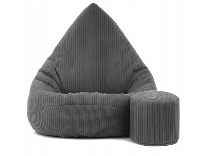 Slevobox Sitzsack Kinder mit Hocker 75x75x100cm - Kinder Sitzsack mit Füllung - Schlafzimmer und Wohnzimmer Möbel - Cord Indoor Sitzsäcke - Lounge Sessel - Bean Bag