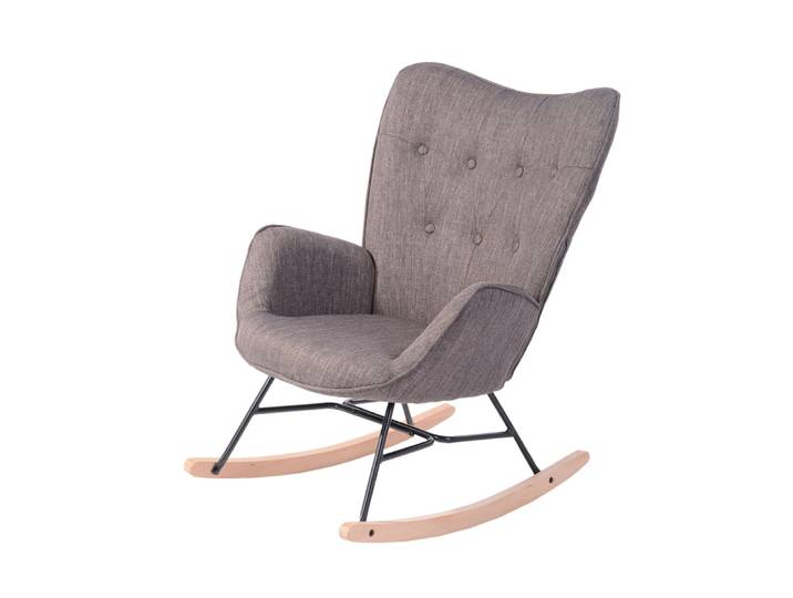 Chaise à bascule scandinave en tissu polyester gris foncé