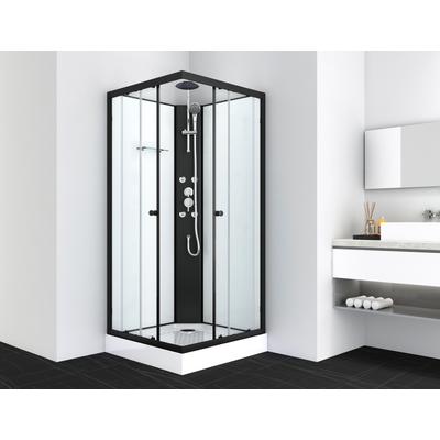 Komplettdusche SANOTECHNIK "Komplettduschkabine STIL", weiß (schwarz matt), B:90cm H:225cm T:90cm, Duschkabinen, Maße: 90x90x225cm