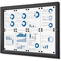 SHOWDOWN Displays Showdown Schaukasten für Innen und Außen SCS - 8x DIN A4 - Aluminium - Schwarz