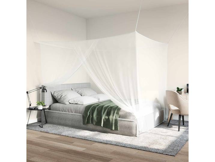 vidaXL Moskito-Netz für das Bett 3 stk. 156 Mesh Weiß Polyester