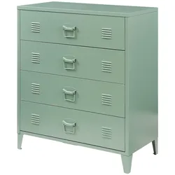 Helloshop26 - Praktische Metallkommode für Eingangsbereich Wohnzimmer oder Schlafzimmer mit 4 Schubladen Stahl 92 x 80 x 40 cm