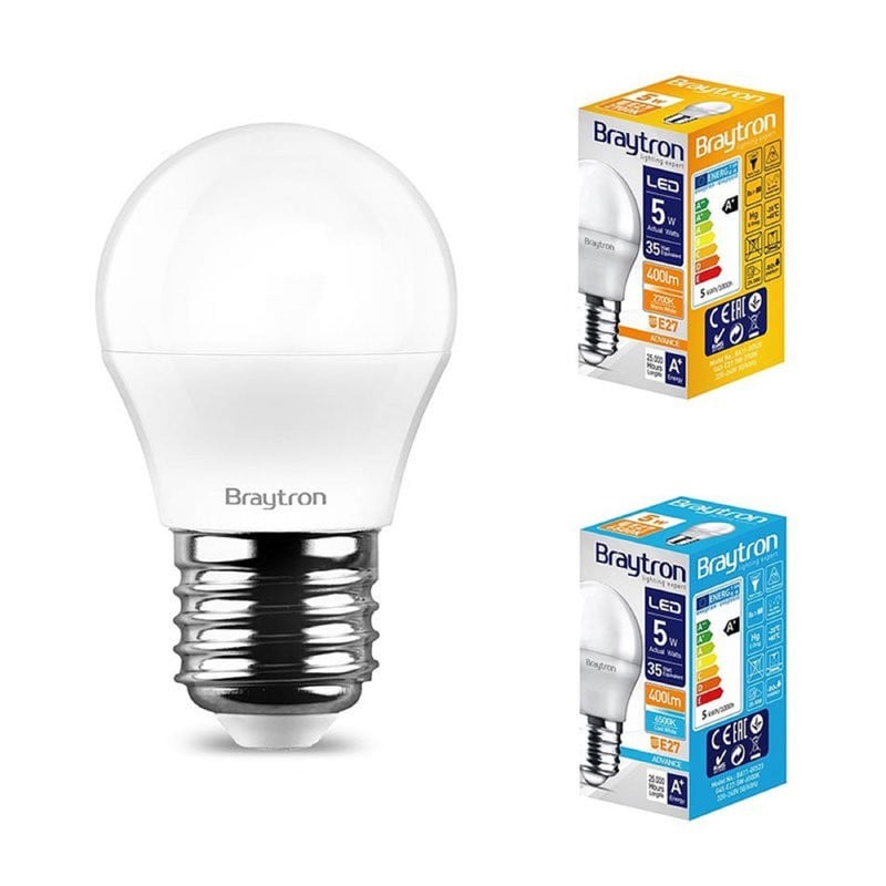Braytron LED-lamp E27 5W Bolvormig Koude Witte 6500K 400 lm