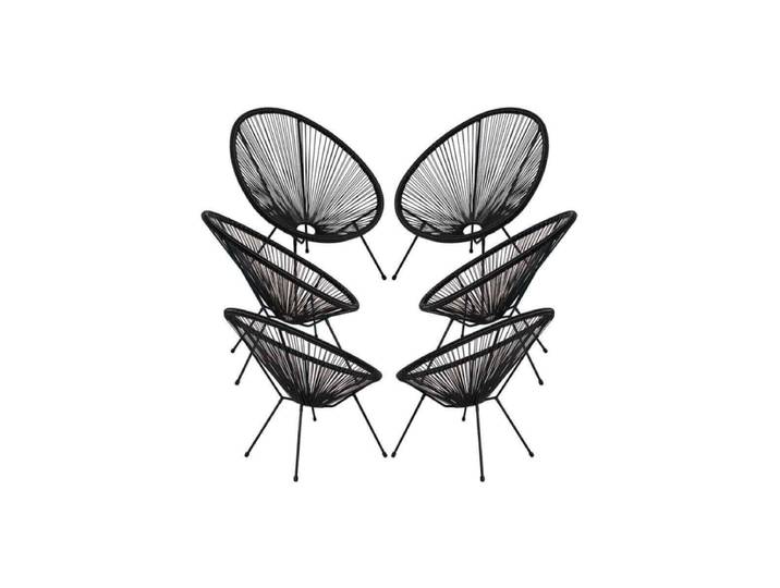 6er Set Stühle Karibic - Schwarz