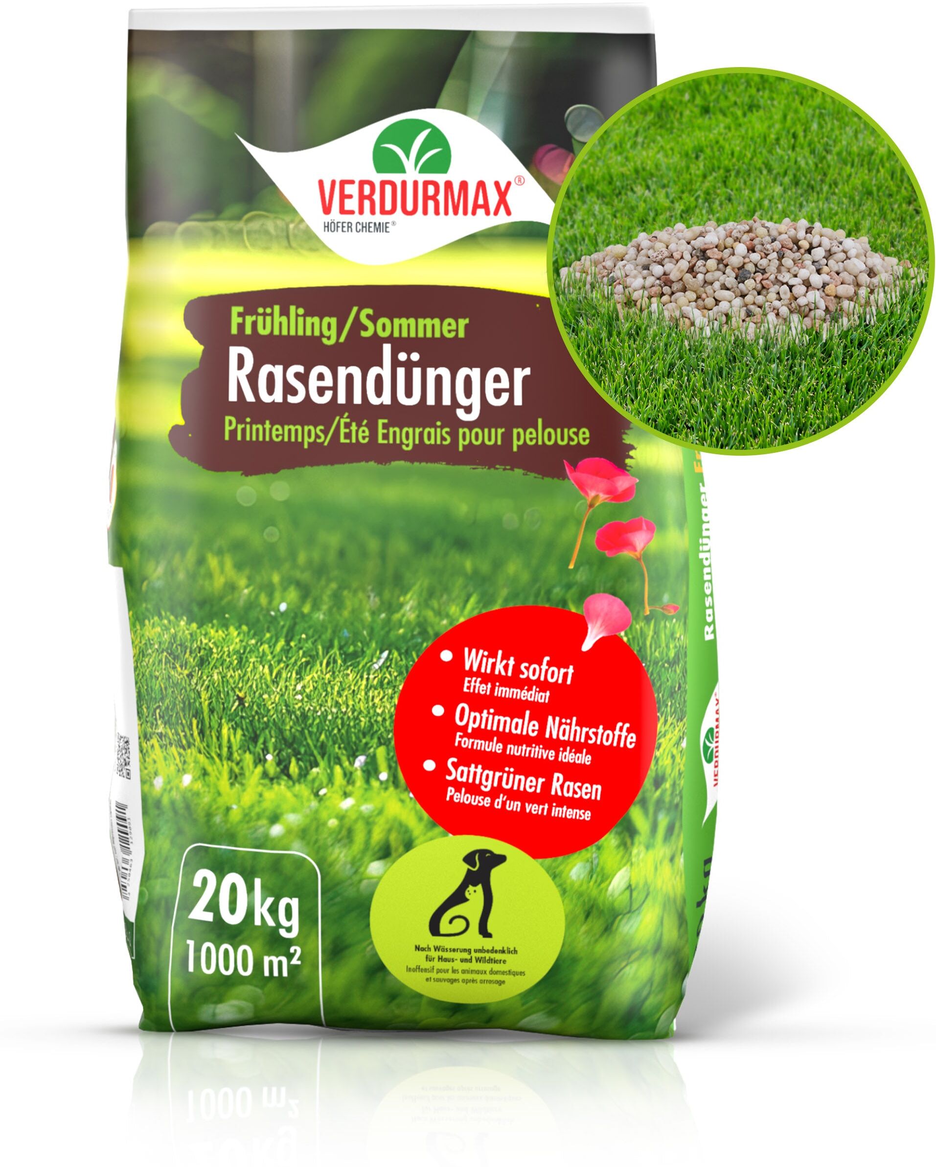 Höfer Chemie GmbH 2x 20 kg Engrais pour gazon VERDURMAX® Printemps / Été
