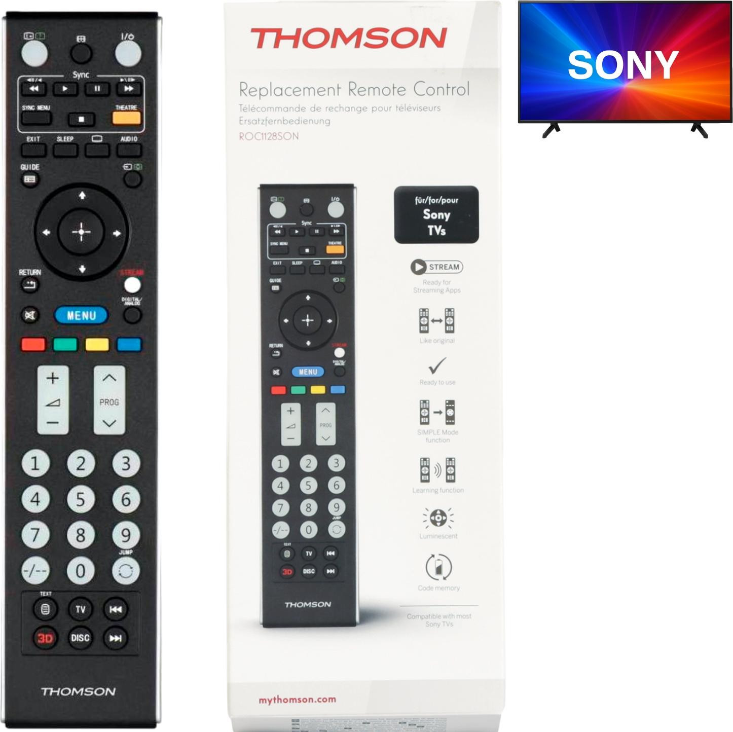 Thomson ROC1128SON Reserveafstandsbediening voor Sony-televisie