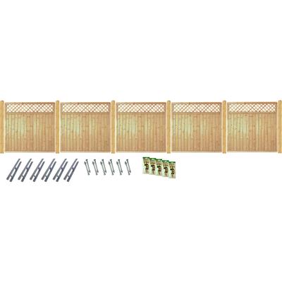 Sichtschutzelement TETZNER & JENTZSCH "COLUMBIA 3", beige (natur), H:180cm, Massivholz, Stahl, Zaunelemente, kesseldruckimprägniert