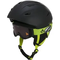 TECNOPRO Kinder Skihelm "Pulse HS-016" mit Skibrille "Freeze 2", Größe XS in Schwarz Schwarz