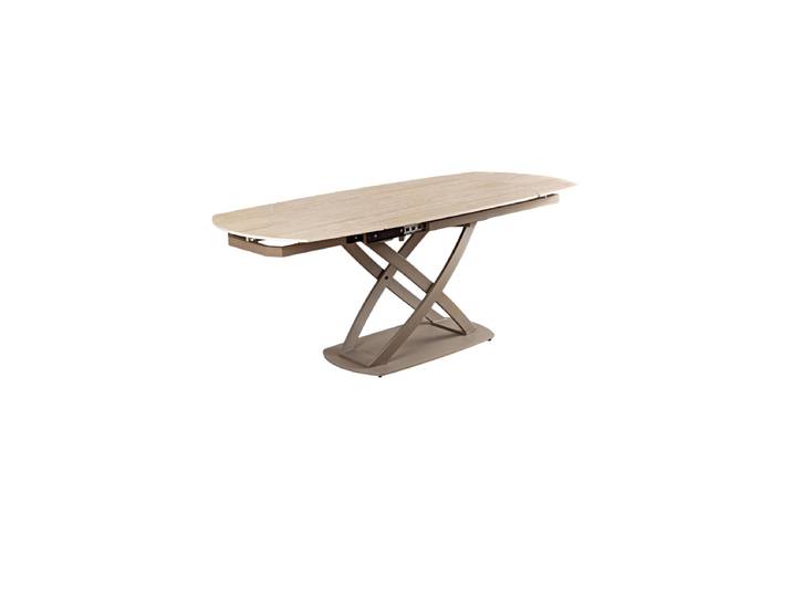 Ovaler, ausziehbarer Designer Esstisch „Phoenix“, 130-190 x 100 cm Keramik Travertin Invicta Interiors