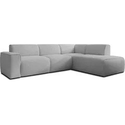 ECKSOFA L Form Didim Hellgrau 292/220/78 cm – großes Sofa stilvoll & bequem R