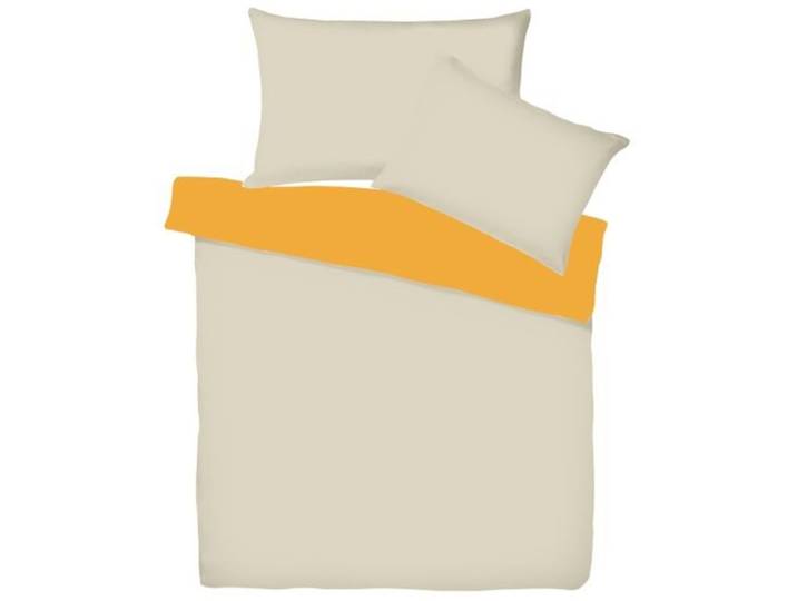 Living Home Bettwäschegarnitur Uni Doubleface Natur/Orange Baumwolle 240 x 240 65 x 100 cm