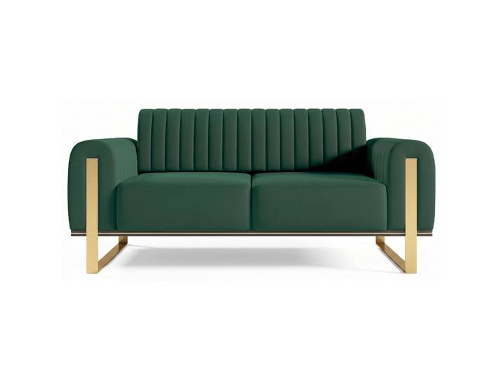Zweisitziges Sofa Parissa aus grünem Samt
