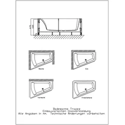Hoesch Glasverkleidung Schwarz Nische WW Trapez 1500x1000 links 49021.552