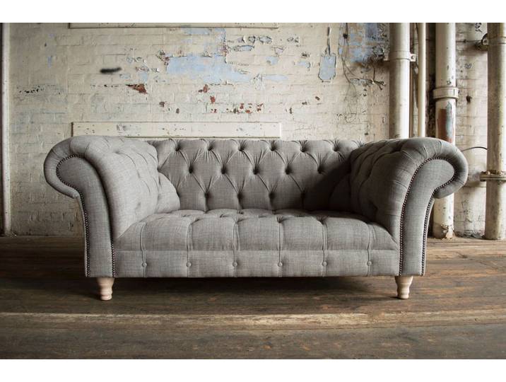 JVmoebel 2-Sitzer Chesterfield Design Sofa in Luxus-Textil mit elegantem Look, Made in Europa
