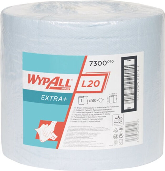 Torchon Wypall L20 7300 L380xl235env. mm 2 couches bleu 1 rouleau x 500 serviett ; Kimberly-Clark (7300)