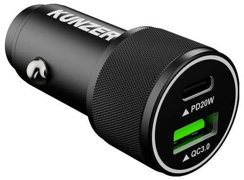 Kunzer 7USBAC12 Adapter 1x USB-A, 1x USB-C Schwarz
