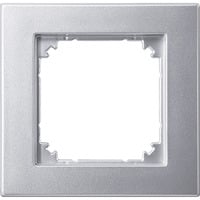 Rahmen einfach Aluminium, Typ 486160, Thermoplast, matt, Schutzart IP20, Schlagfestigkeit IK02 aluminium, Retail