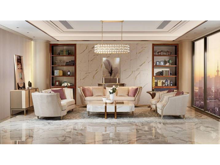 Xlmoebel Sofa Luxuriöse Wohnzimmergarnitur im amerikanischen Stil, Wohnzimmergarnitur, Hergestellt in Europa